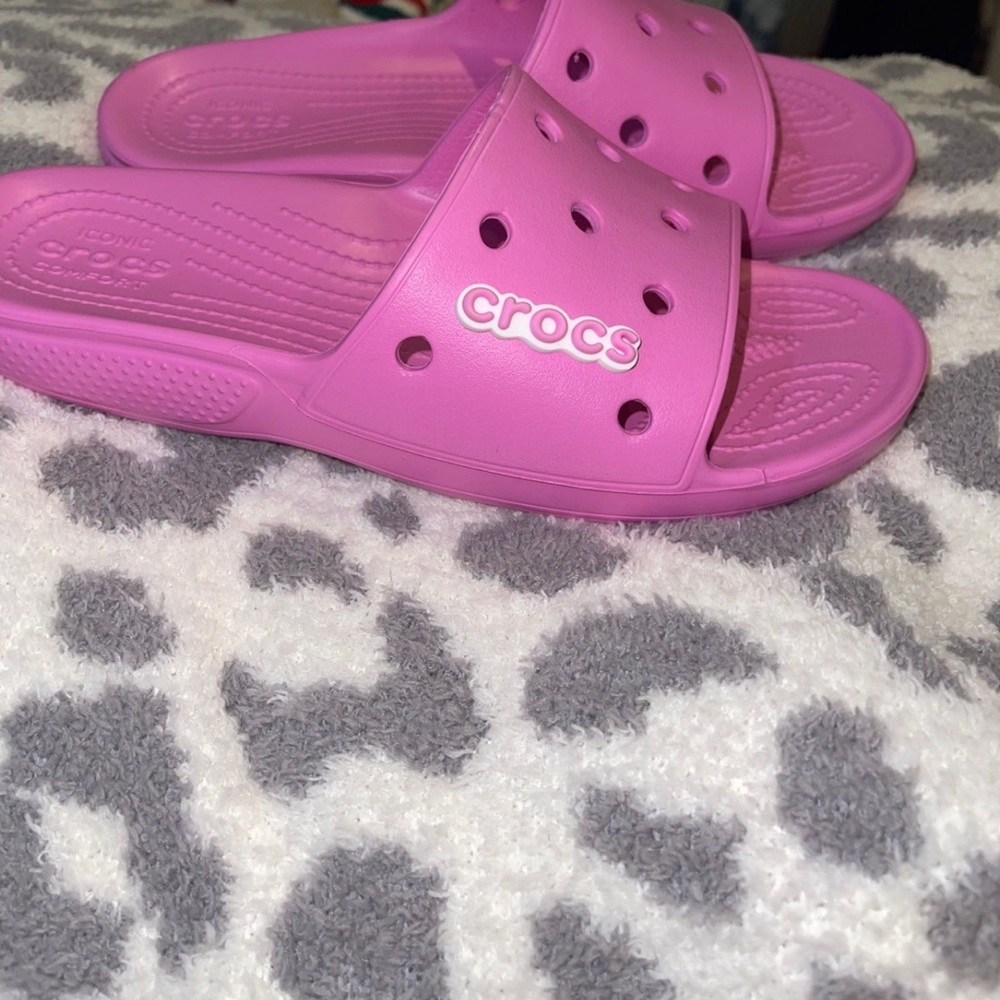 Pink Croc Slides - image 2